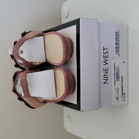 NINE WEST Samantha Sling Shoe Light Pink Fabric Size 7.5 - Picture 4 of 4